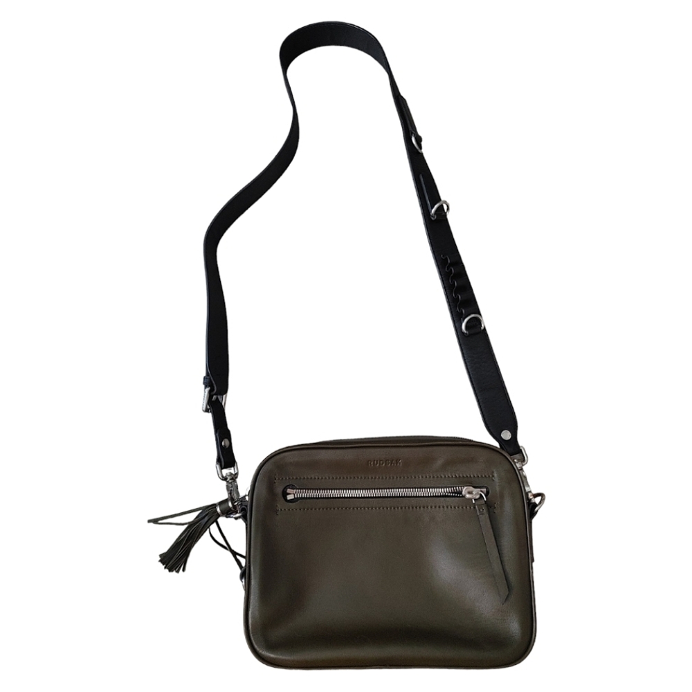 Rudsak Dark Green & Black Leather Crossbody Bag
